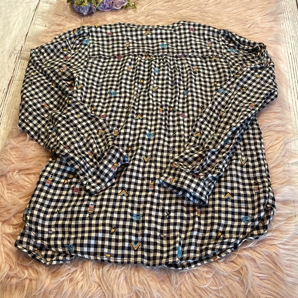 Anthropologie Pilcro Embroidered Gingham Button Down sz S - Picture 11 of 11